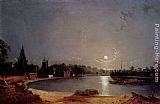 The Thames At Moonlight, Twickenham by Henry Pether